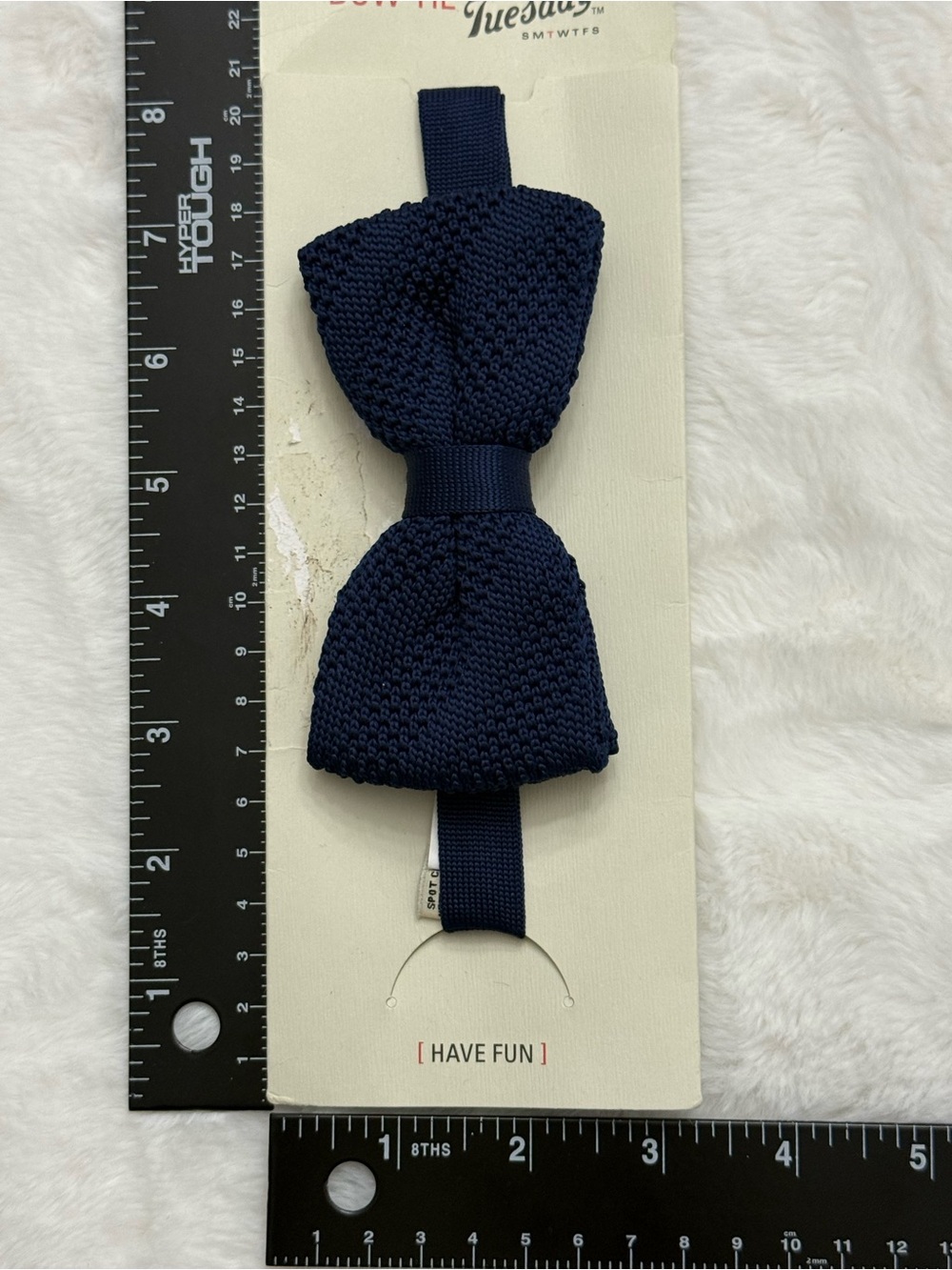 NWT Bow Tie Tuesday Men's Solid Navy Knit Pre-Tied Bow Tie Dapper